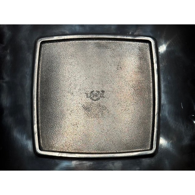 Silver Art Nouvea Lenox "En Provence" Olive Wreath Square Estate Charger Platter For Sale - Image 8 of 9