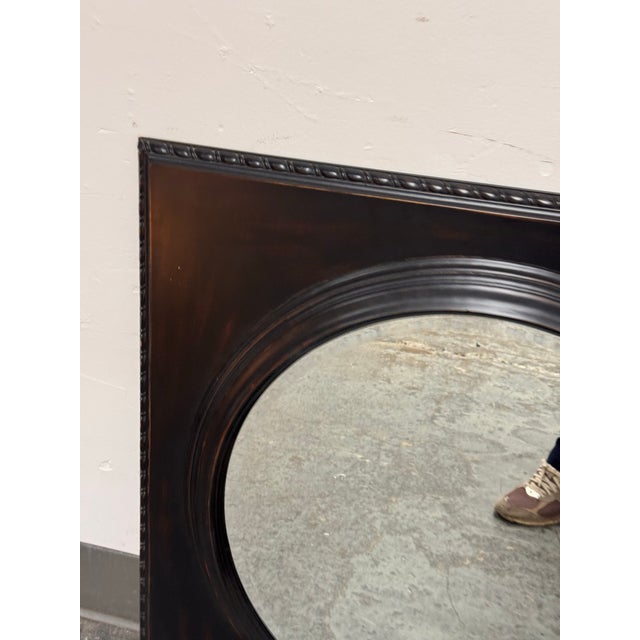 Ethan Allen Classical Roundel Square Wood Wall Mirror For Sale - Image 10 of 12