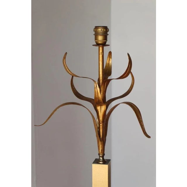1970s Vintage Gold Metal Floor Lamp, 1970s For Sale - Image 5 of 10