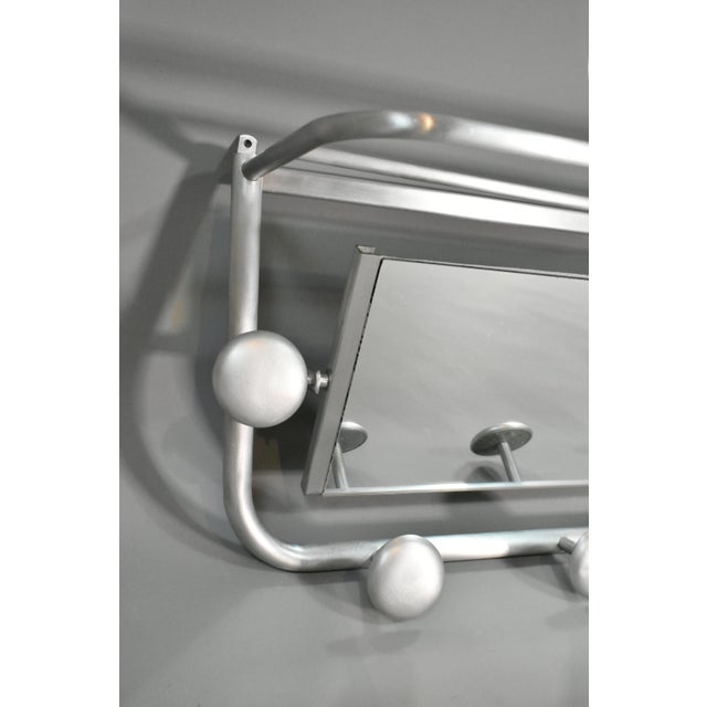 Silver French Art Deco Aluminium Coat and Hat Rack, 1920s For Sale - Image 8 of 11