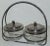 Mid-Century Modern Silver-Plated Jam Jars with Stand, Set of 3 For Sale - Image 3 of 4