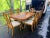 Vintage Wood Dining Table and Six Dining Chairs For Sale - Image 4 of 13