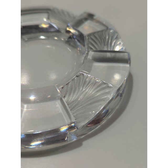 Vintage Lalique Cuba glass dish featuring alternating frosted fan motifs and clear raised blocks. Heavy molded glass with...