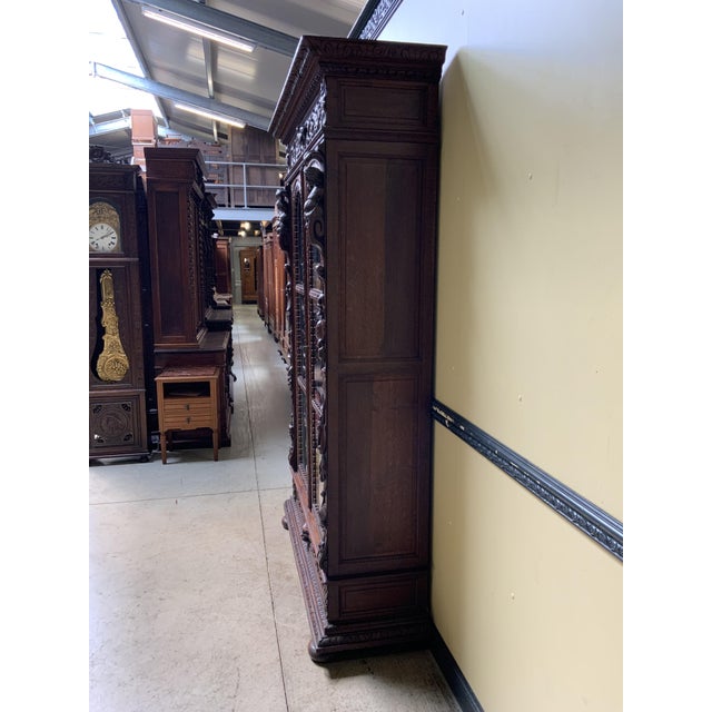 Wood Bookcase in Oak, 1870s For Sale - Image 7 of 11