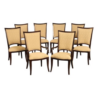 Thomasville Transitional Set of Eight Mahogany Dining Chairs For Sale