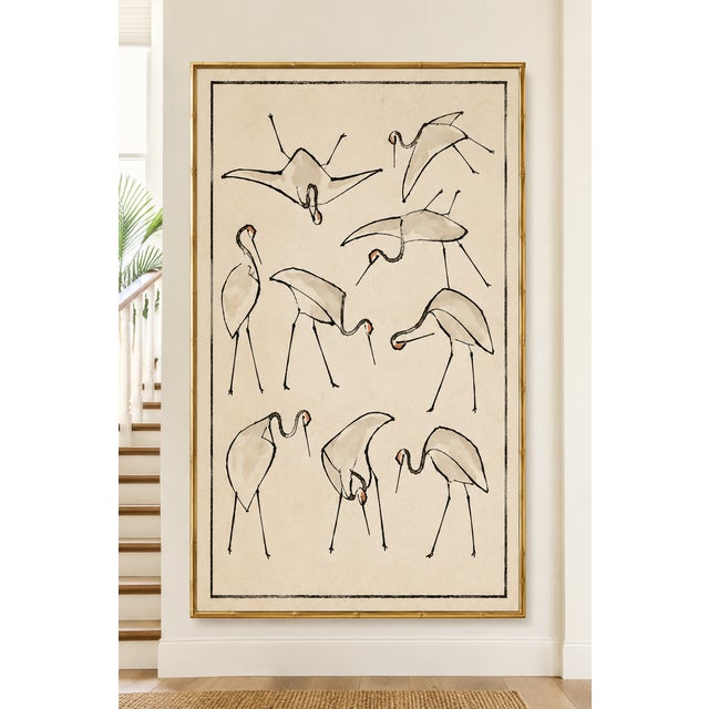 Crane Studies 2 by Katsushika Hokusai, Japanese Art Print Reproduction, 32" X 48" For Sale - Image 9 of 11