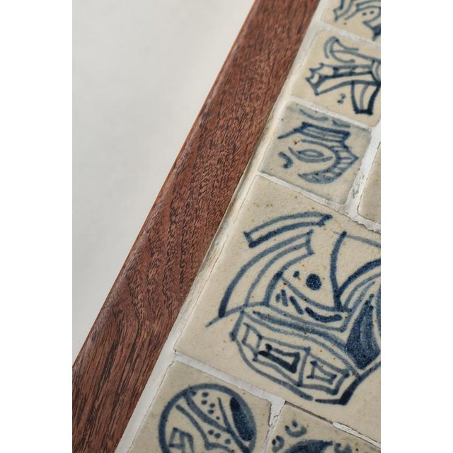 Scandinavian Modern Coffee Table in Teak with Ceramic Tiles attributed to Søren Horn, 1950s For Sale - Image 6 of 17