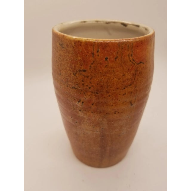 Great for a rustic or MCM decor...Handthrown vintage ceramic Pottery or vase