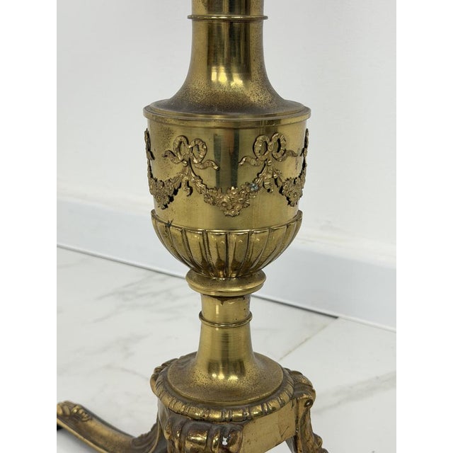 Italian Brass Coffee Table with Marble Top, 1950s For Sale - Image 4 of 10