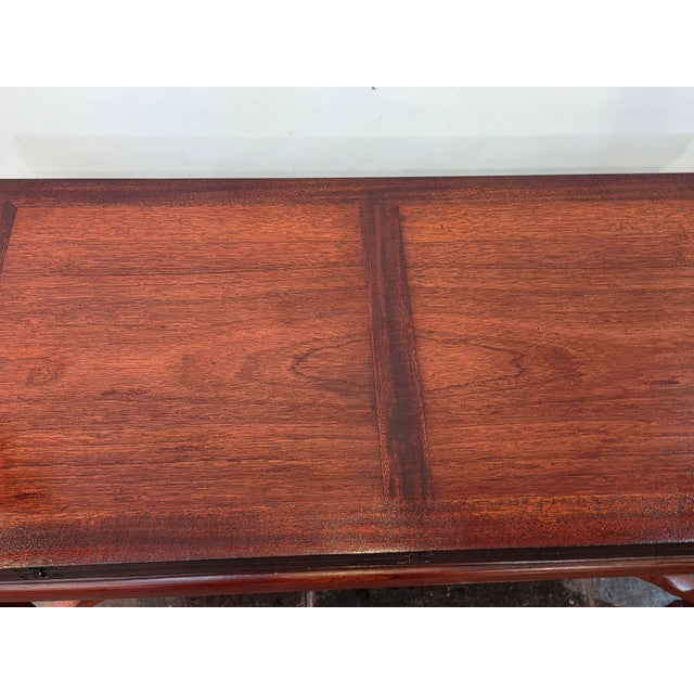 An Asian Theme Mahogany Coffee Table 1940s. Opens 40 /40 for puzzles games and more.