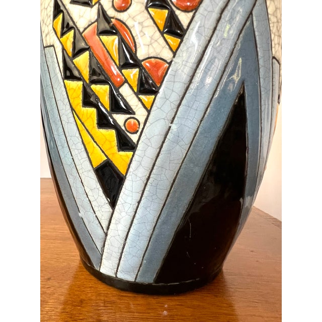Art Deco Vase by Charles Catteau for Boch Frères Keramis, Belgium, 1928 For Sale - Image 4 of 11