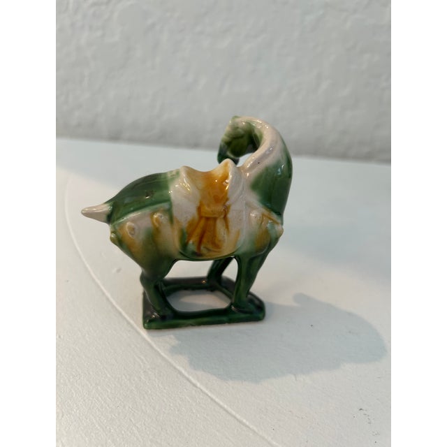Vintage Tang-Design Chinese Majolica Stallion Figurines, S/3 For Sale - Image 9 of 9