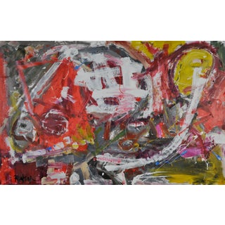 Robbie Kemper "White Curve and Some Other Colors, Too" Unstretched Abstract Painting For Sale