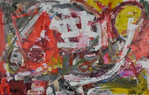 Robbie Kemper "White Curve and Some Other Colors, Too" Unstretched Abstract Painting