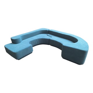 Vintage Lara Sofa in Sky Blue Boucle by Roberto Pamio for Stilwood, 1970s For Sale