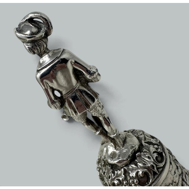 Silver Antique Vintage English Sterling Dinner Table Bell London Hallmark 1976. 10.7ozs For Sale - Image 8 of 11
