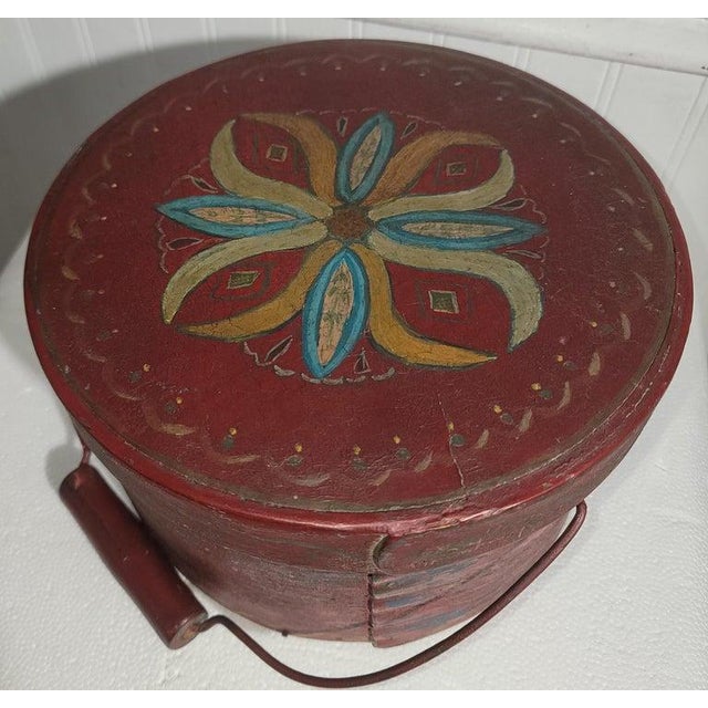 Folk Art 19Thc Original Paint Decorated Pantry Box For Sale - Image 3 of 8