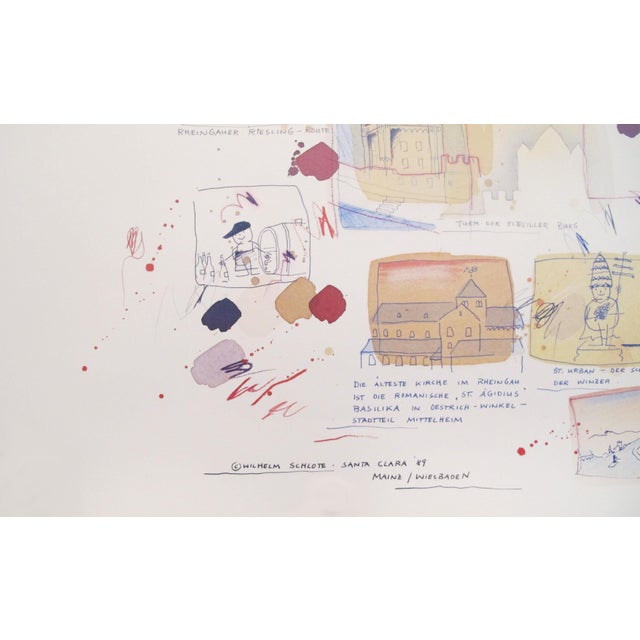 Contemporary 1980's Vintage Dutch Travel Poster, Rheingau, by Wilhelm Schlote For Sale - Image 3 of 4