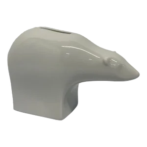 Gunnar Cyren White Porcelain Polar Bear Coin Bank for Dansk