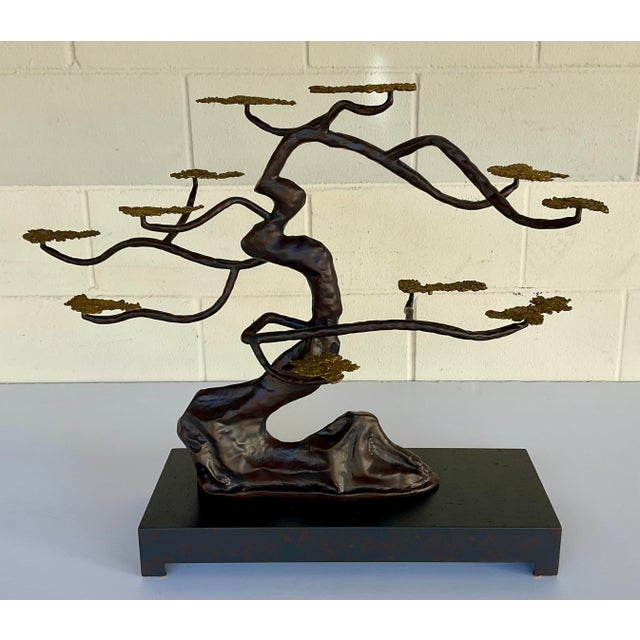 Modern John Richard Modern Bronze and Brass Windswept Tree Sculpture For Sale - Image 3 of 5