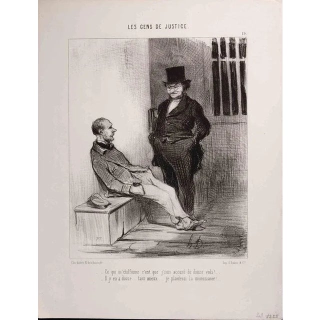Lithograph realized by Daumier in 1845, belonging to the Series "Les Gens de Justice" Table no. 19 of the Series....