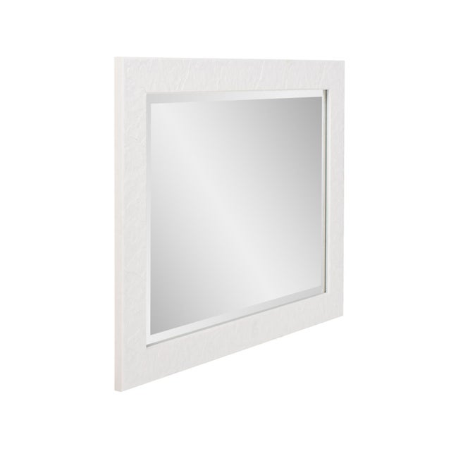 White Stucco Vanity Mirror - White For Sale - Image 8 of 11