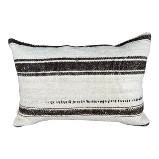 Turkish Hemp Pillow Cushion Natural Beige Dark Brown Pillow Cushion Cover 16 "x 24" For Sale