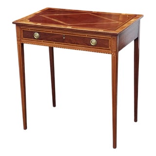 Edwardian Inlaid Mahogany Side Hall Table For Sale