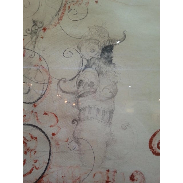 55" Pencil and Watercolor Horse by Ernesto Capdevila For Sale - Image 9 of 12