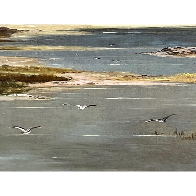 Antique Victorian Oil Painting — Snowdon, Wales — Charles Leslie (Signed & Dated 1878) Title: A Summer Shower Passing Over the Snowdon Range For Sale - Image 4 of 15