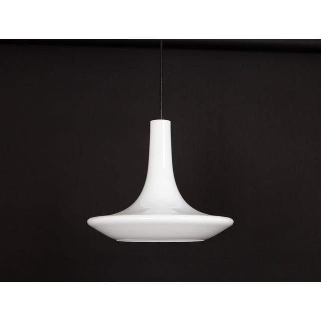 Glass White Opal Glass Pendant Light from Peill & Putzler, Germany, 1970s For Sale - Image 7 of 11