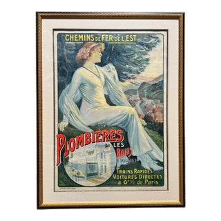 Large French Railroad "Plombières-Les-Bains" Poster by Hugo d'Alesi for Chemins De Fer De L'Est, C. 1897 For Sale