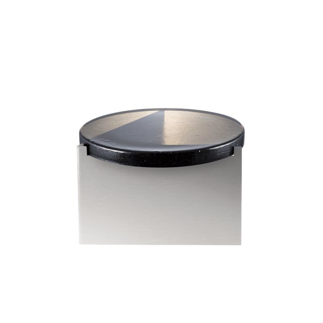 Early 21st Century Alwa One Big Side Table with Smoky Grey Top & Brushed Stainless Steel Base by Sebastian Herkner for Pulpo For Sale - Image 5 of 5