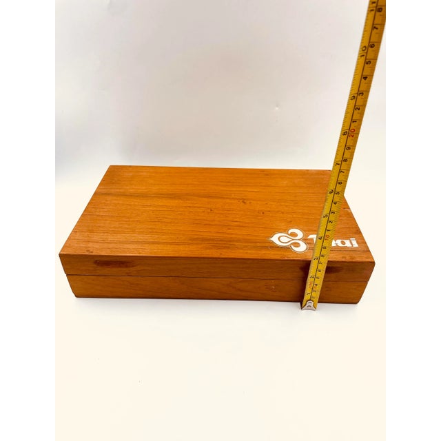 Mid-Century 9-Piece Asian Brass Barstool Set in Original Custom Case For Sale - Image 11 of 13