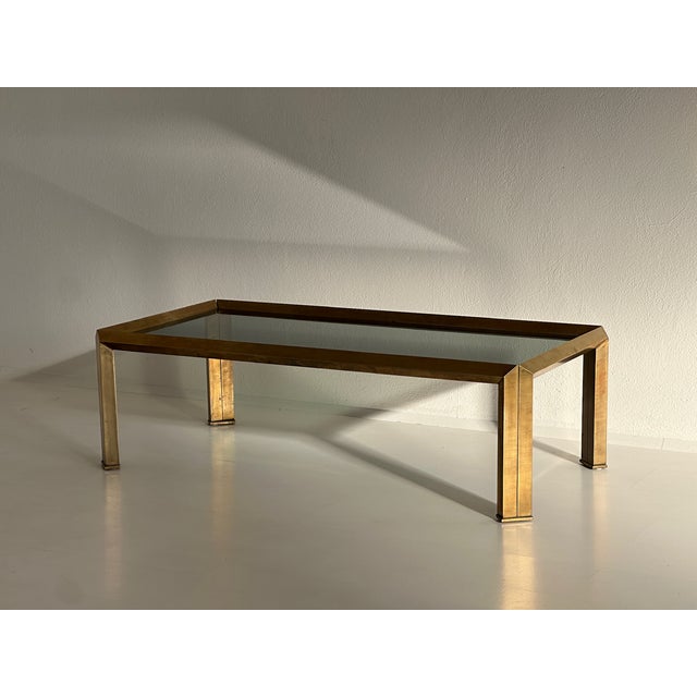 Coffee Table in Crystal and Brass, 1970s For Sale - Image 4 of 11