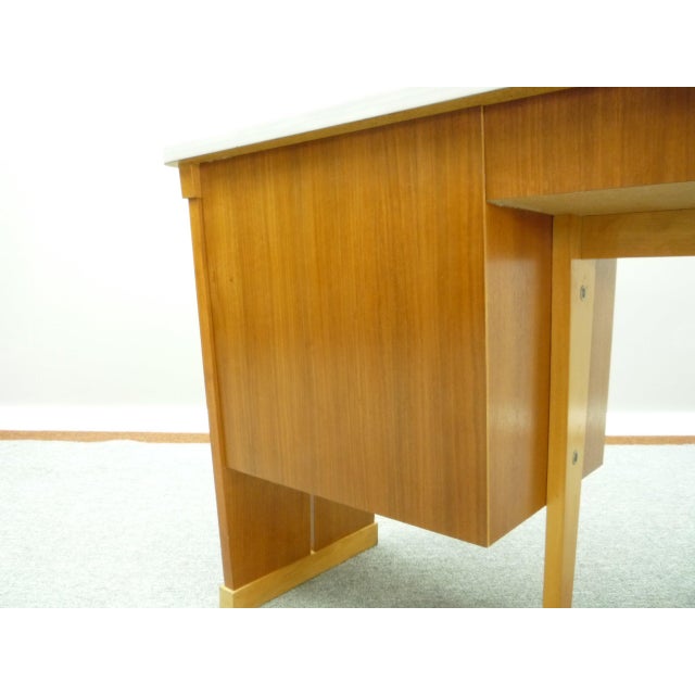 Mid-Century Walnut Office Desk, 1950s For Sale - Image 10 of 18