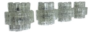 Large Vintage Clear Murano Glass Sconces by Vistosi Manner, 1970s, Set of 4