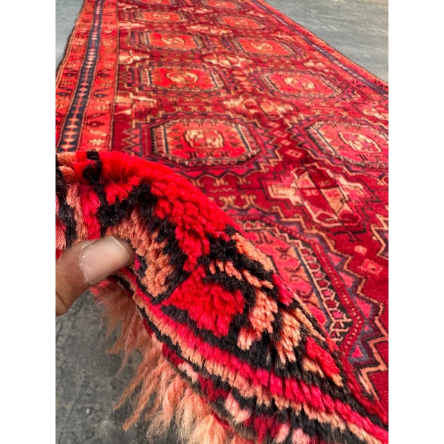 Vintage Hand Knotted Turkmen Runner Rug For Sale - Image 6 of 7