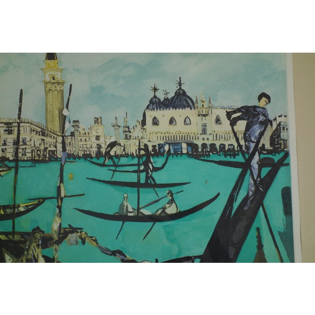 Remo Brindisi, Venice, 1970, Lithograph, Framed For Sale - Image 4 of 9