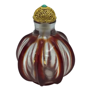 Vintage Early 20th Century Red Beijing Glass Bottle