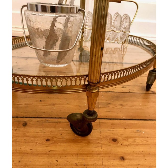 Metal Vintage Art Deco Serving Table with Removable Tray, 1950s For Sale - Image 7 of 10