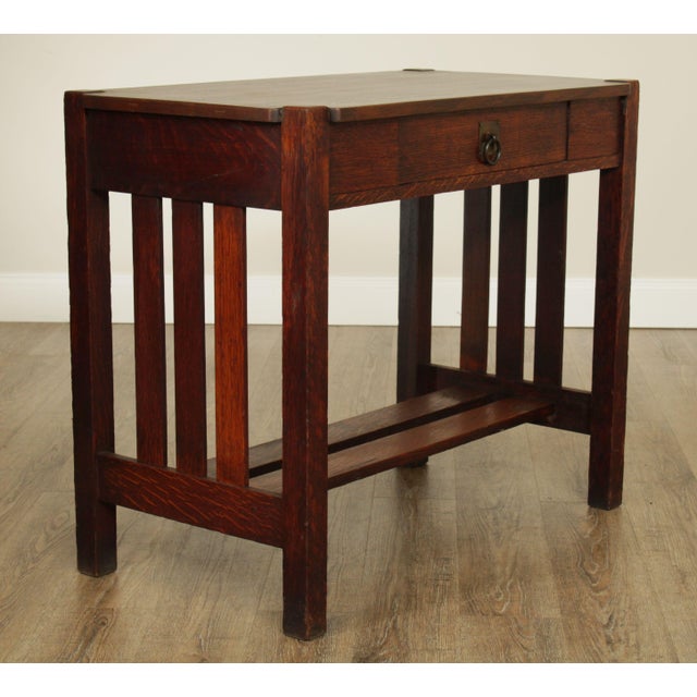 Stickley Brothers Antique Mission Oak One Drawer Console Table Chairish