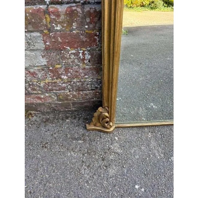 Large Antique English Gilt Arched Top Overmantle Mirror, 19th Century For Sale - Image 3 of 8