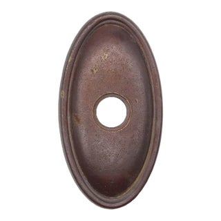 Vintage 4.5 In. Cast Brass Classic Oval Doorbell Plate For Sale