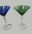 Contemporary Late 20th Century Elegant Festive Multi Color Jewel Tone Set of Four Martini Cocktail Glasses For Sale - Image 3 of 8