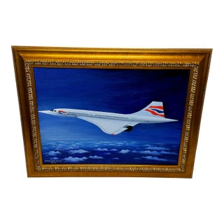 ✈️ British Aviation Masterpiece – Concorde’s Final Commercial Flight New York JFK to London Heathrow Oil Painting For Sale