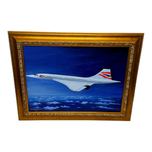 ✈️ British Aviation Masterpiece – Concorde’s Final Commercial Flight New York JFK to London Heathrow Oil Painting