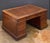 Chestnut Large English Partner's Pedestal Desk of Mahogany With Embossed Leather Top For Sale - Image 8 of 13