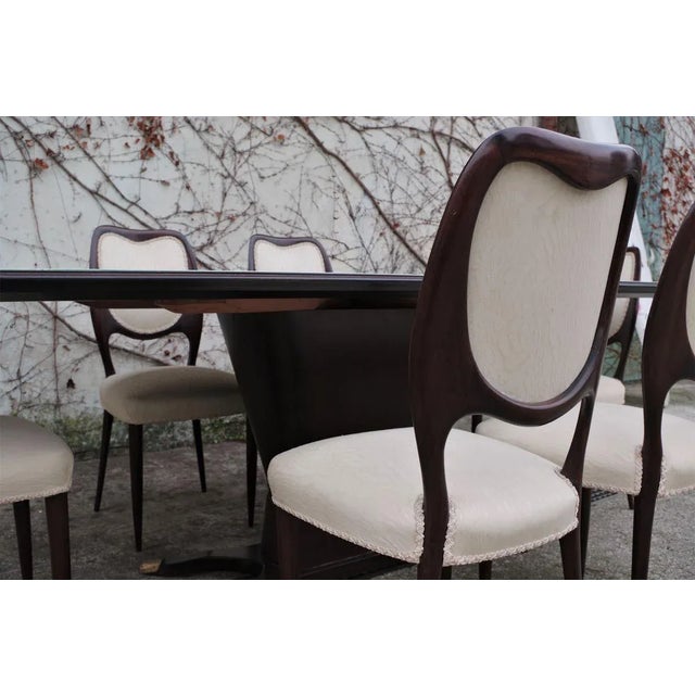 Mahogany Dining Table & Chairs frm the Rigamonti Brothers, 1950s, Set of 7 For Sale - Image 10 of 14