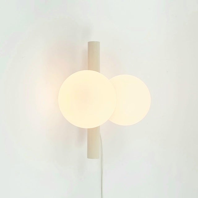 1960s Mid-Century Modern Space Age Opaline Glass Wall Lamp from Kaiser Leuchten, Germany, 1960s For Sale - Image 5 of 10